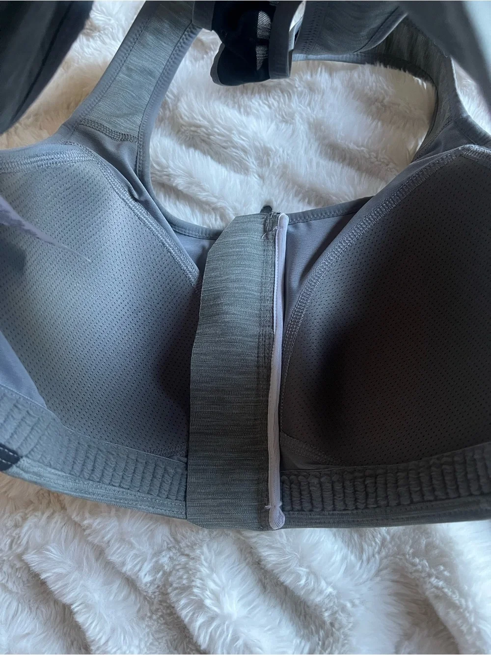 Nike Gray Front-Zip Sports Bra
